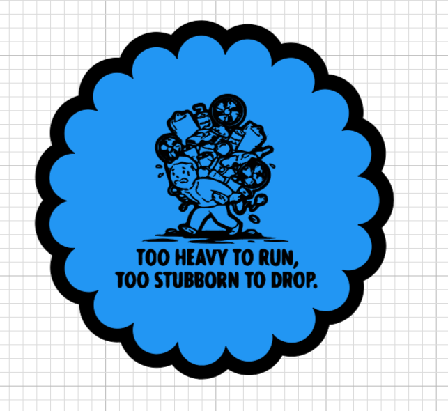 Fallout Overencumbered Vinyl Decal – Too Heavy to Run Laptop & Car Sticker