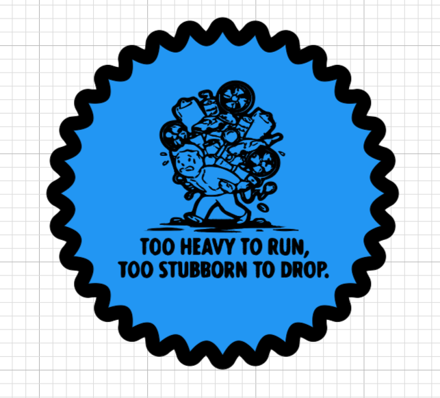 Fallout Overencumbered Vinyl Decal – Too Heavy to Run Laptop & Car Sticker